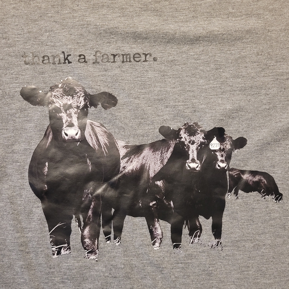 Thank A Farmer Grey Short Sleeve Graphic Tee - XXL